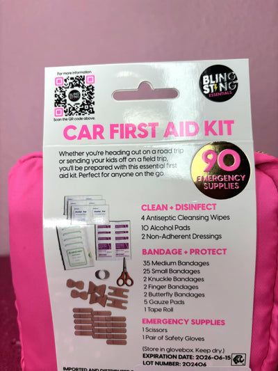 Pink Mini Car First Aid Kit