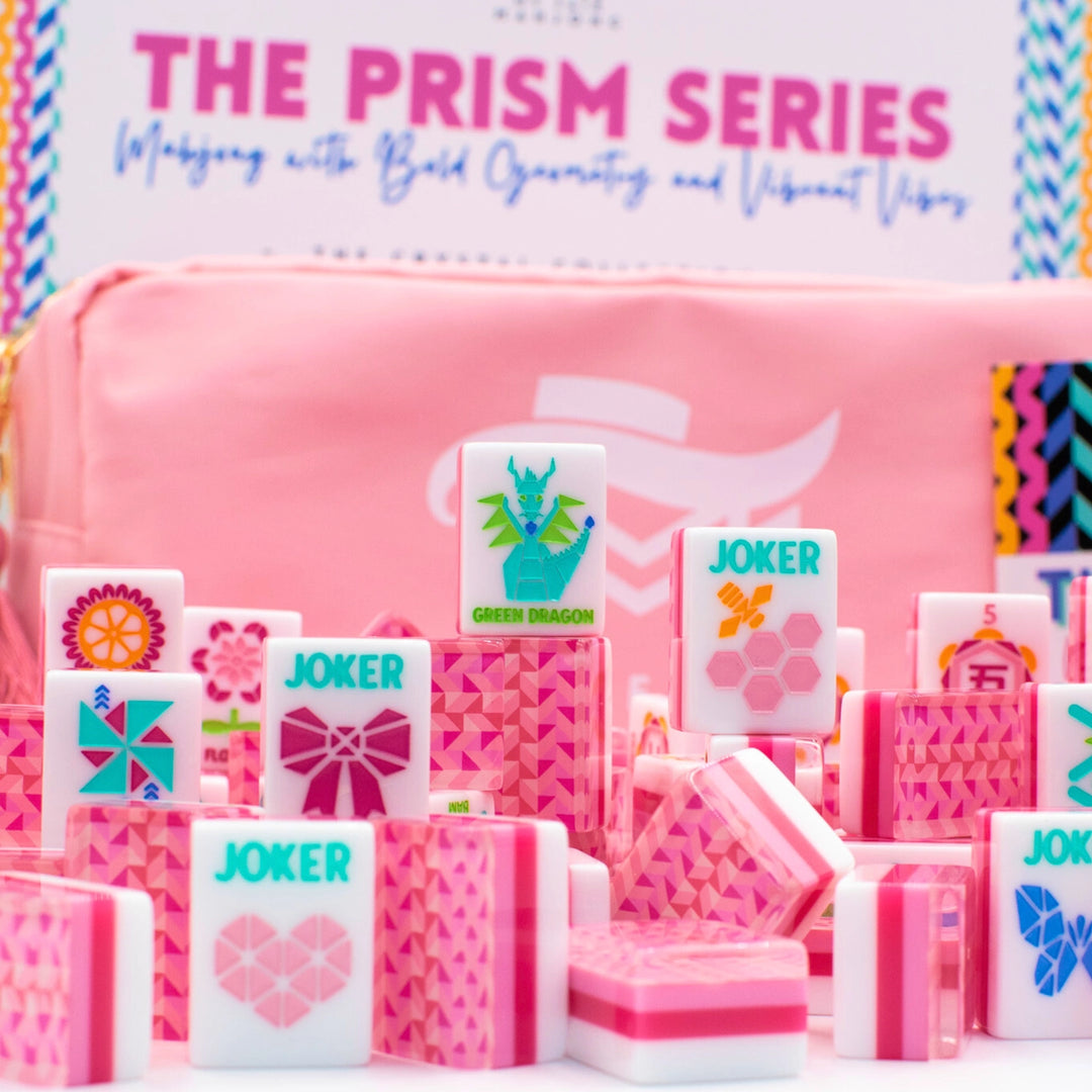 Crystal Prism Pink Mahjong Tile Set