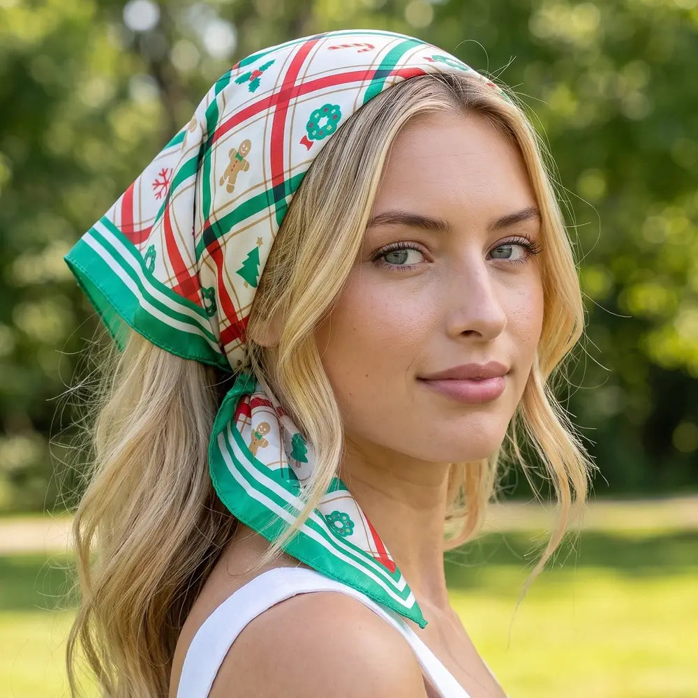 Gingerbread Lane Holiday Square Scarf