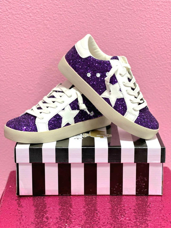 Purple Rally Glitter Sneakers