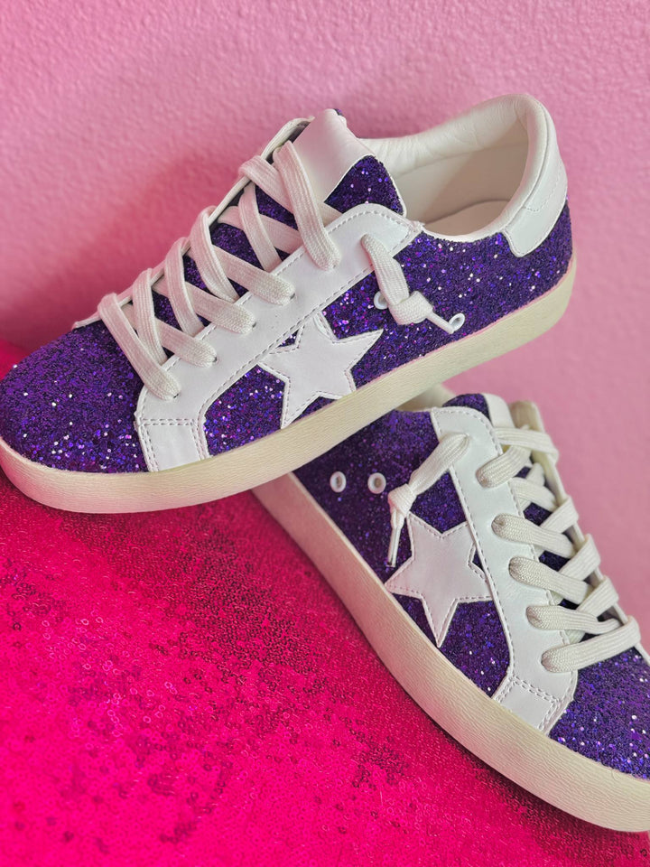 Purple Rally Glitter Sneakers