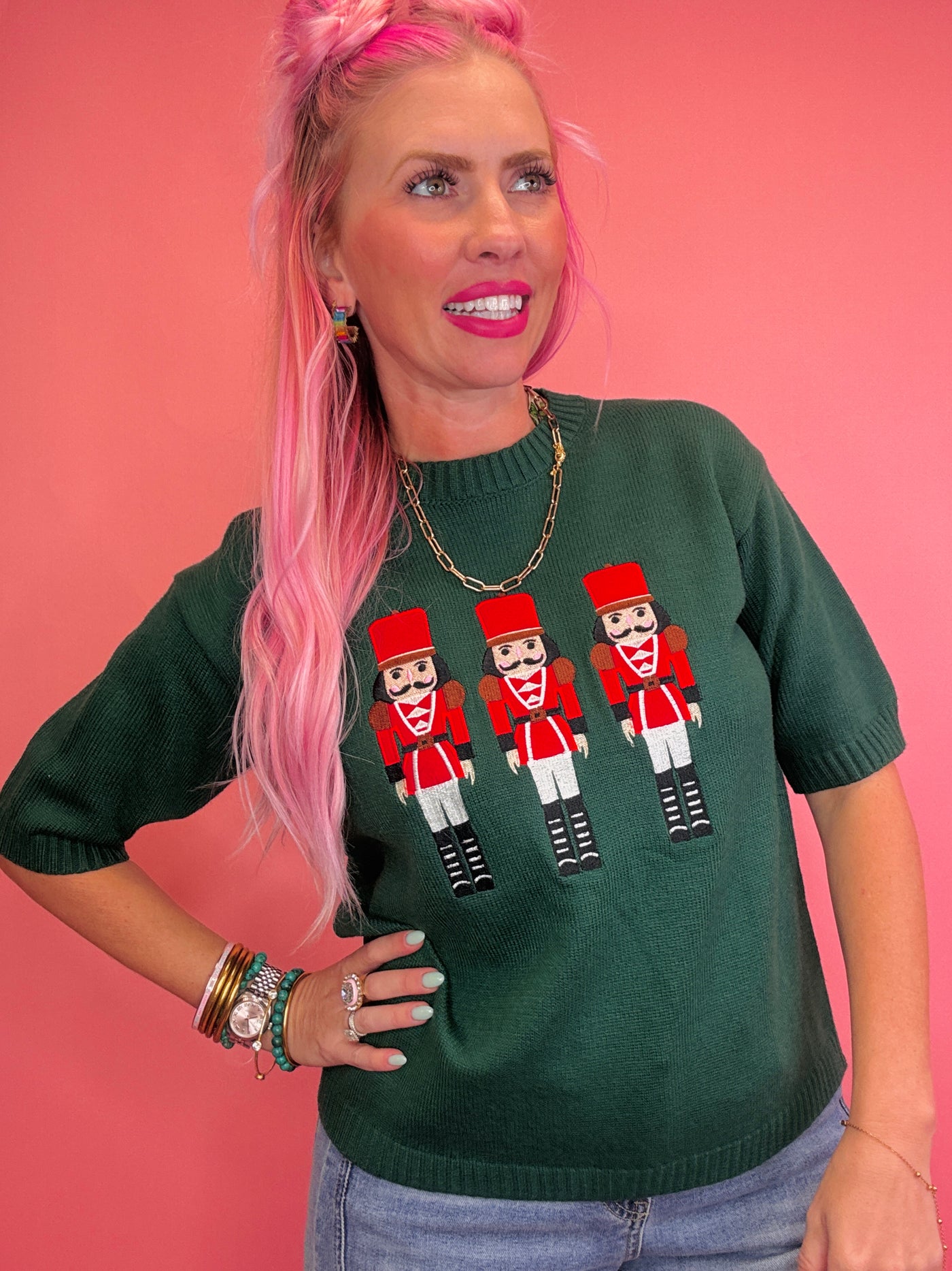 The Green Nutcracker Sweater