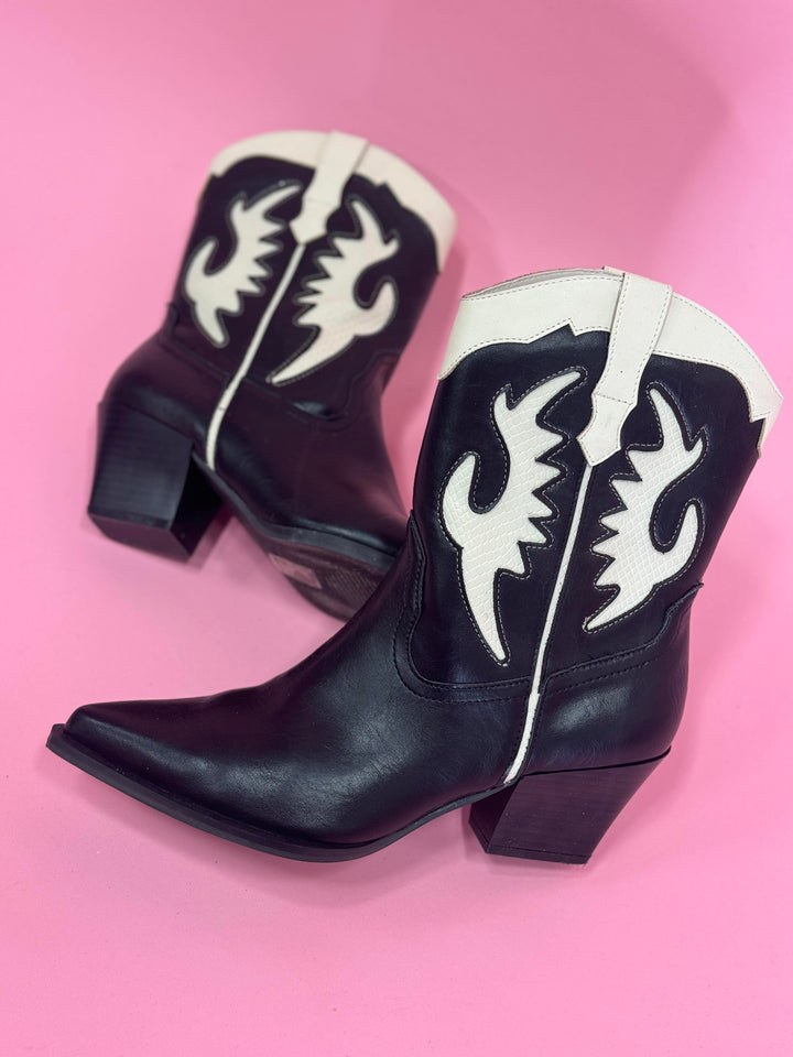 Houston Black & White Booties
