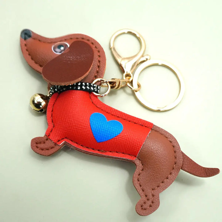 Ernie The Leather Weenie Dog Bag Charm