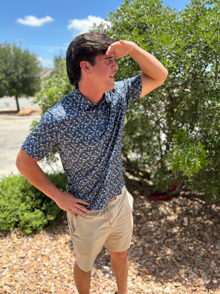 Whale Tail Navy Men’s Polo Shirt