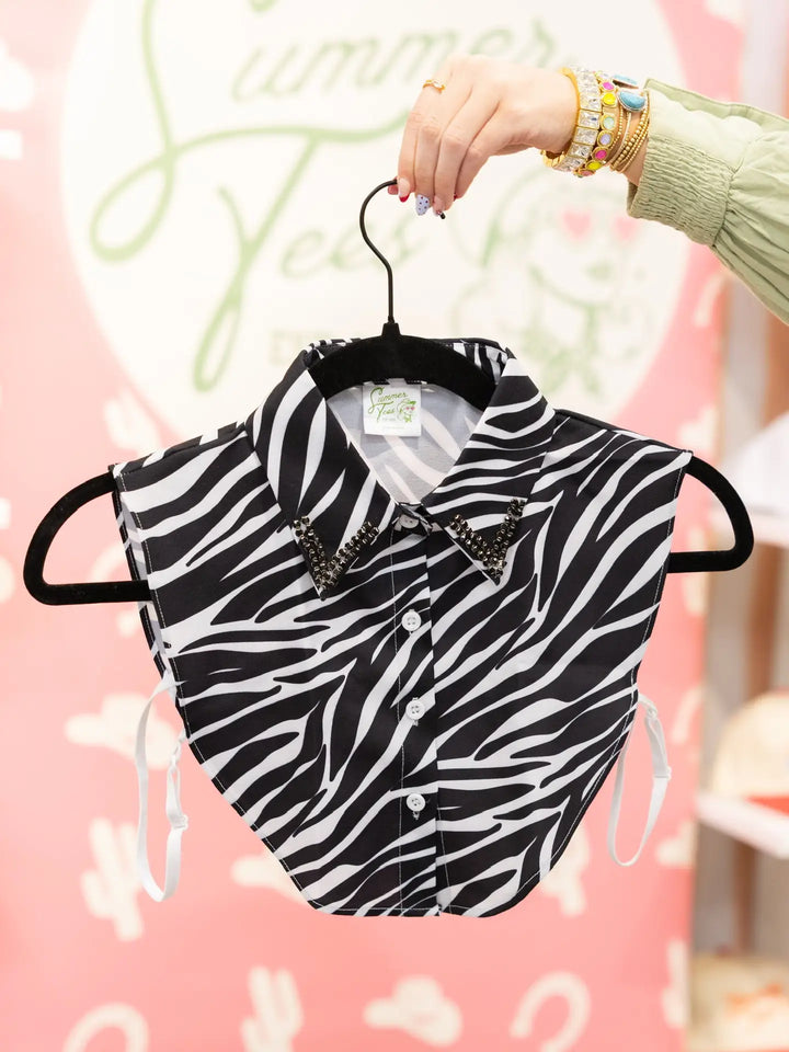 Zebra Jewel Fake Collar Dickey