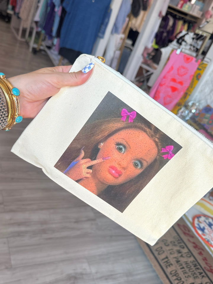 Middle Finger Doll Makeup Bag
