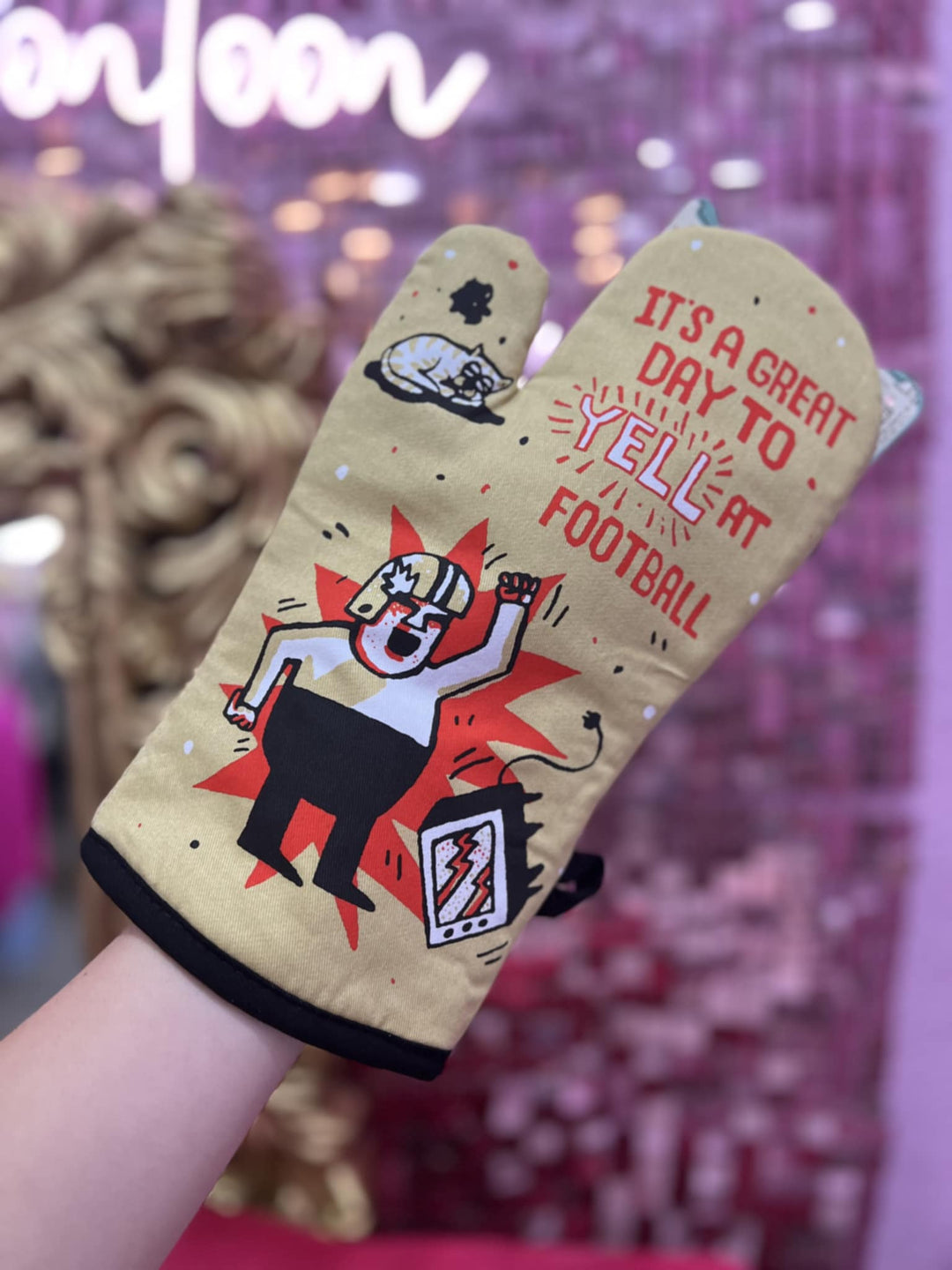 Yell At Football Oven Mitt