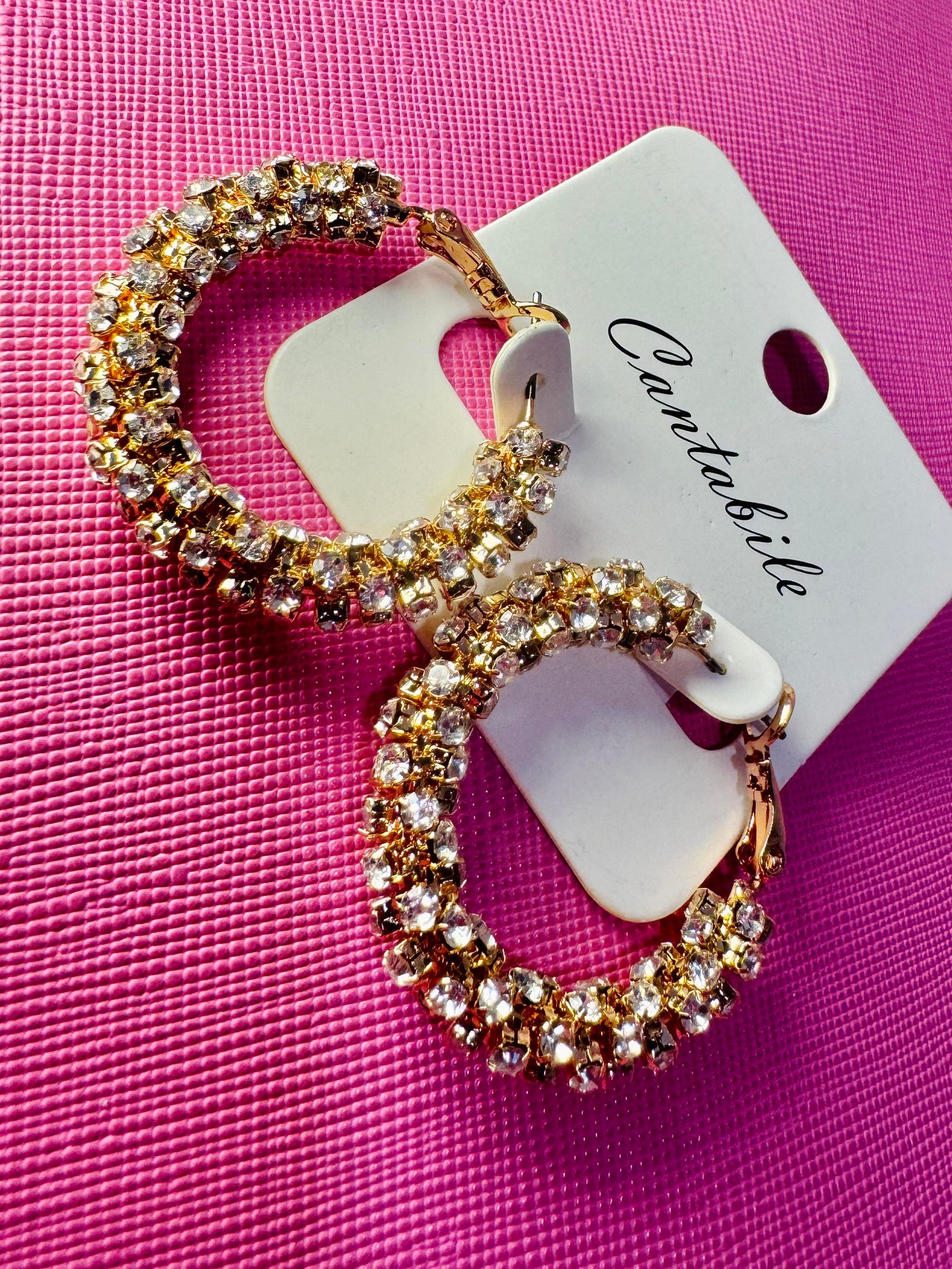 The Catrina Gold Rhinestone Hoops