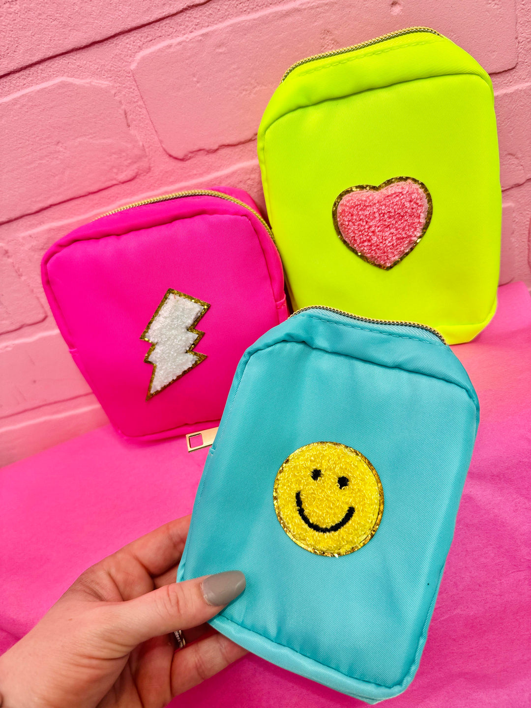 Neon Canvas Zip Up Bags