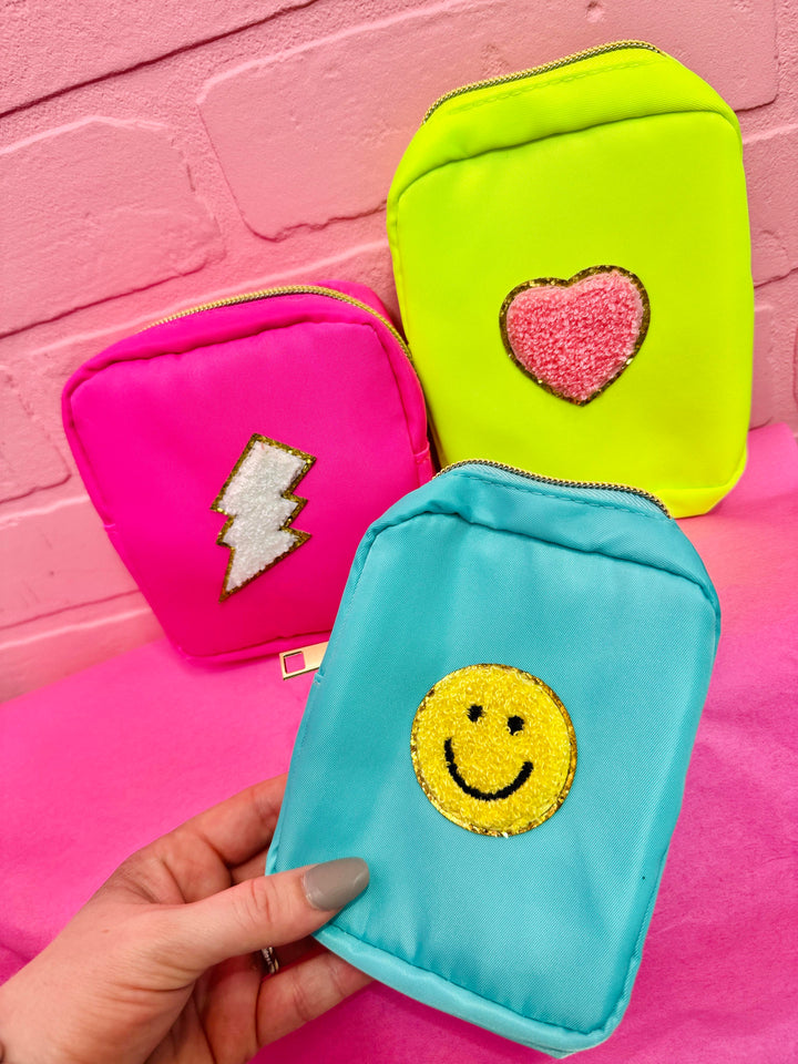 Neon Canvas Zip Up Bags