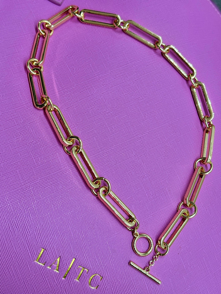 The Jasmin Paperclip Gold Necklace