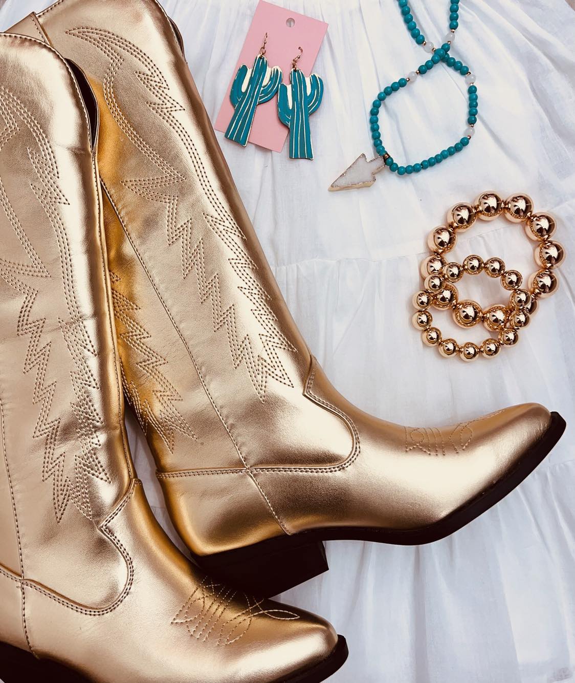 Good As Gold Metallic Western Boots