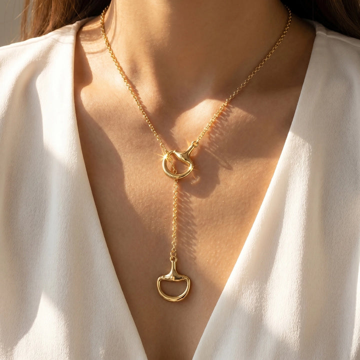 Golden Reins Lariat Necklace