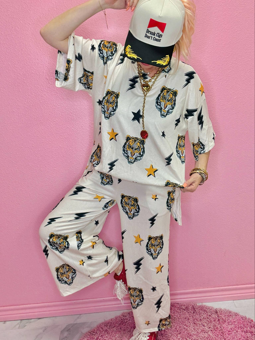 Mocha The Ellie Tiger Print Set