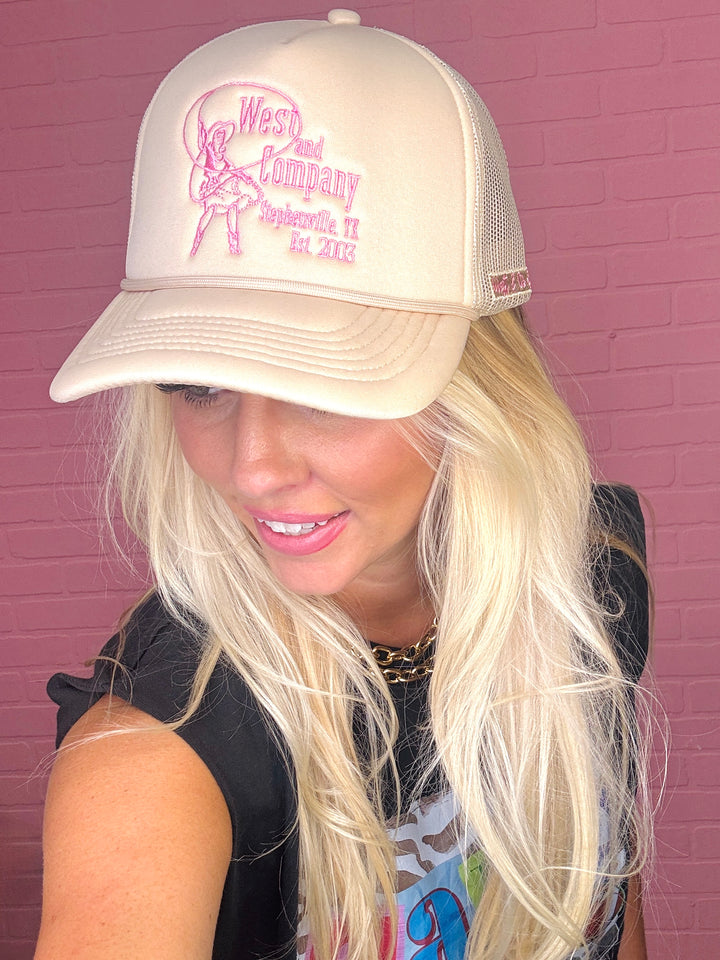West & Co Pink Cowgirl Trucker