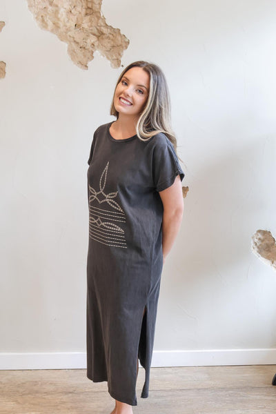 Western Boot Stitch Design Dress