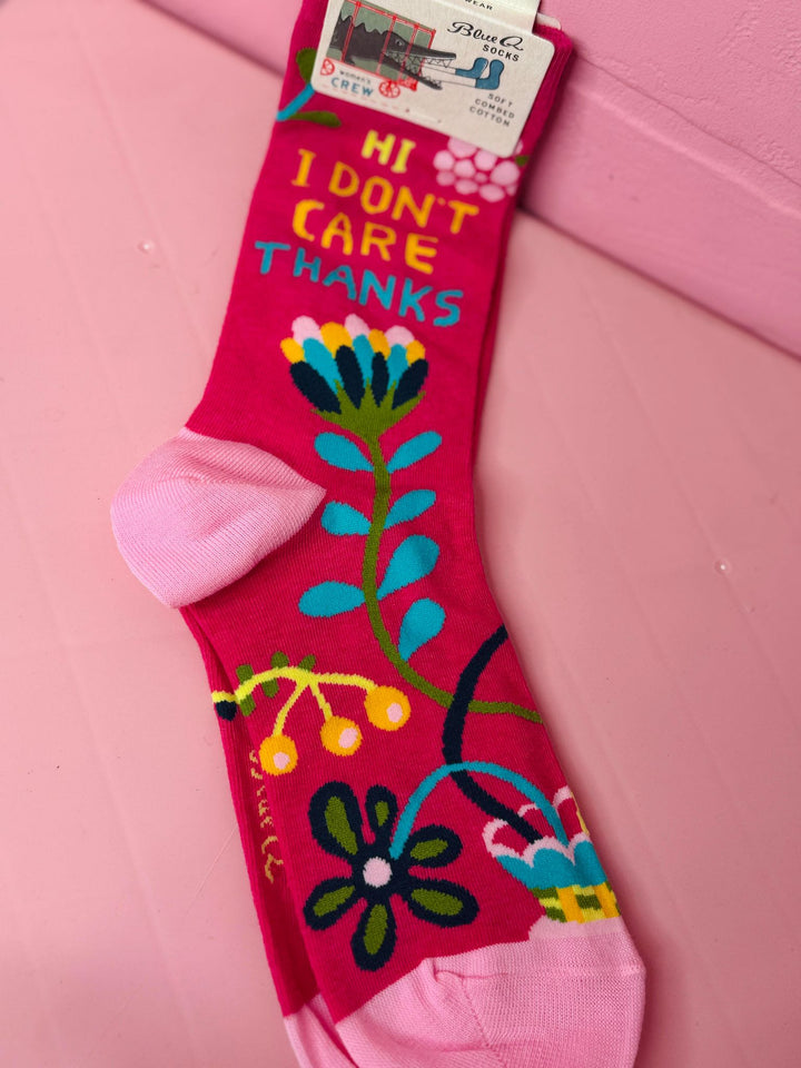Hi I Don't Care Thanks Socks