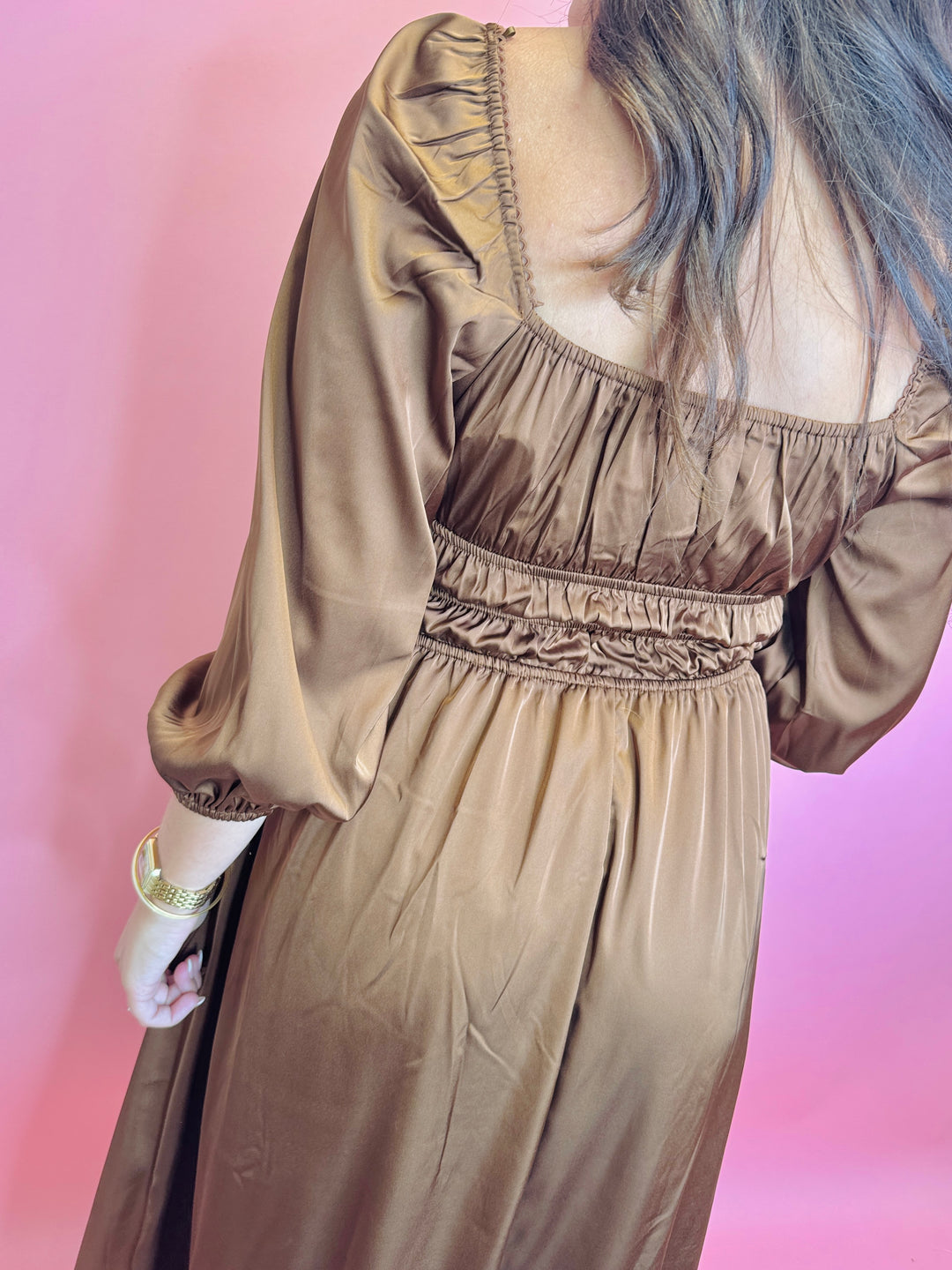 Cold Brew Satin Dress