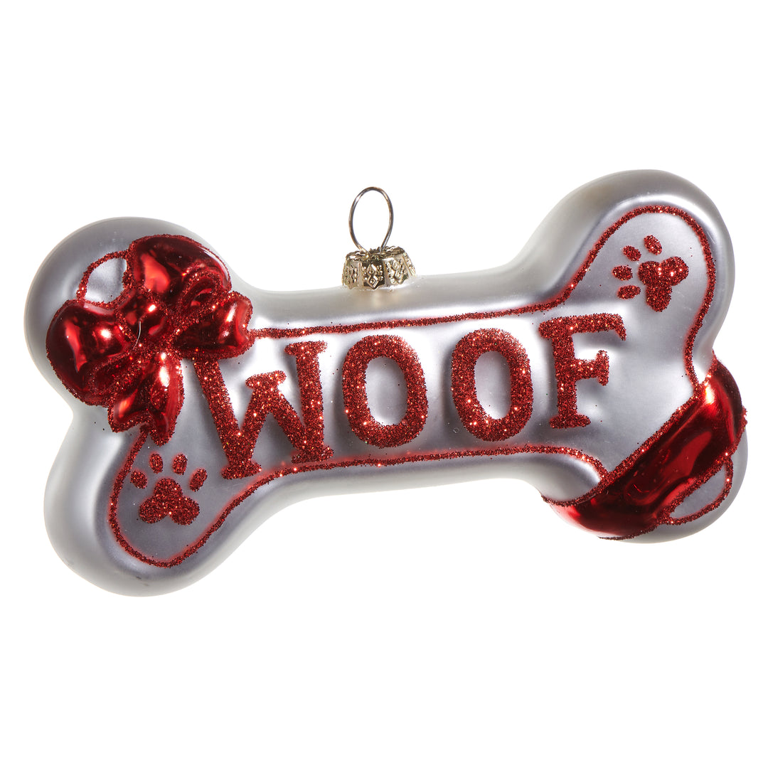 Woof Dog Bone Ornament