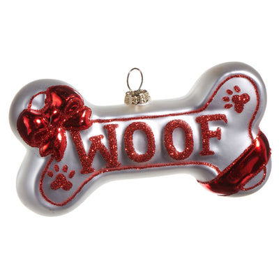 Woof Dog Bone Ornament