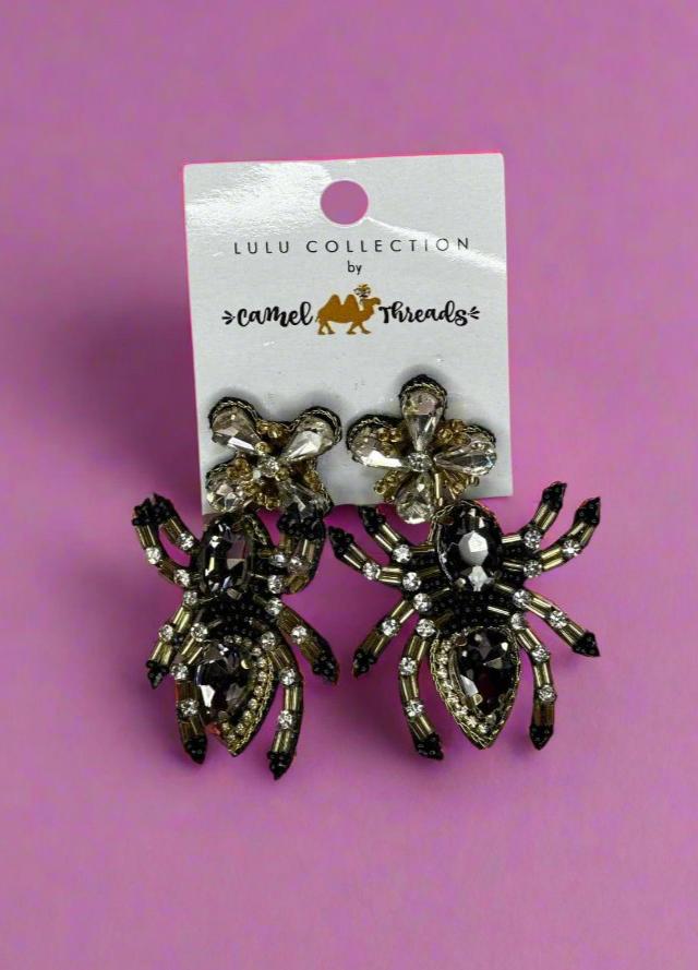 Spooky Spider Bling Earrings