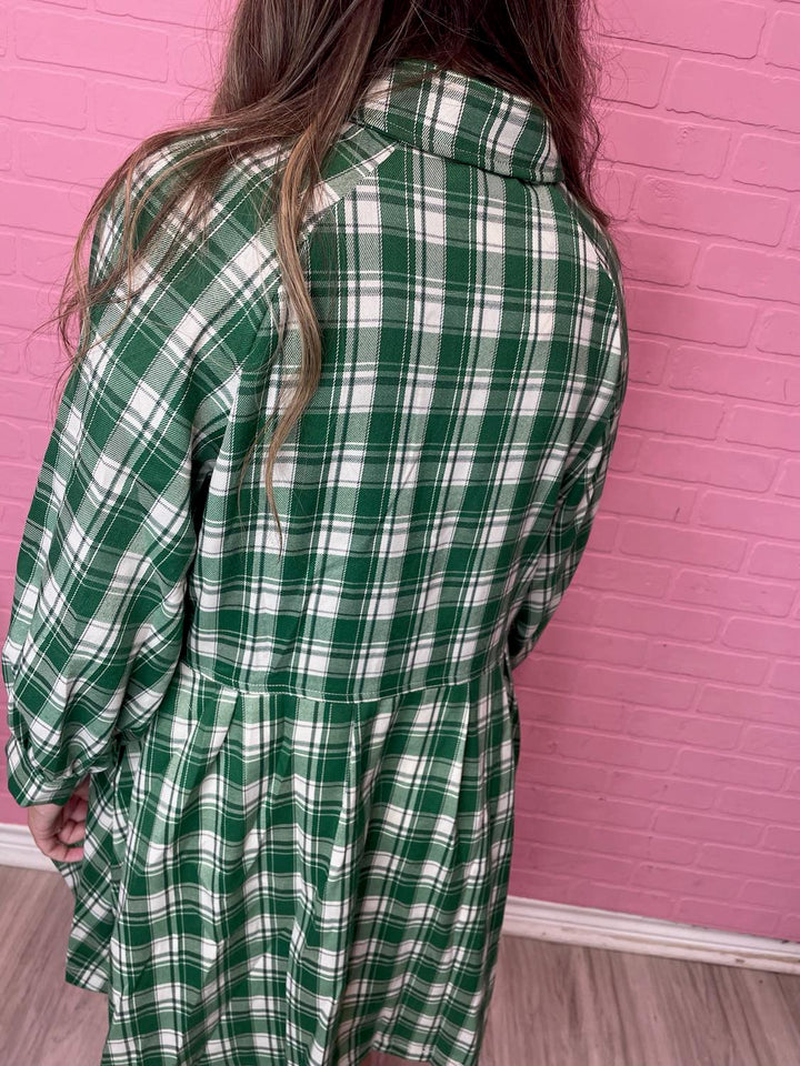 My Grass Is Greener Plaid Dress