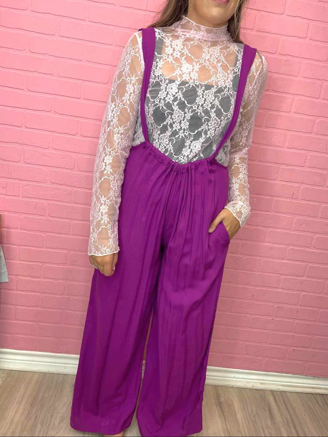 The Lydia Tie Back Suspender Jumpsuit