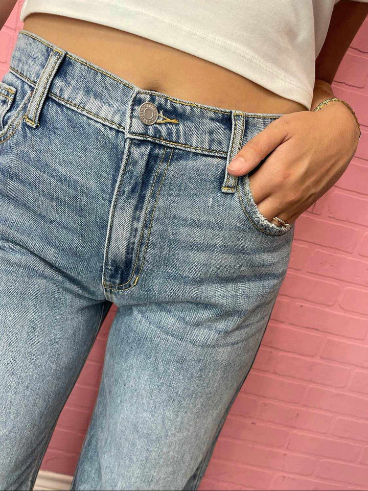 The Catherine Mid-Rise Wide Leg Jeans