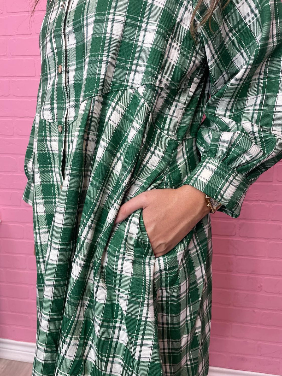 My Grass Is Greener Plaid Dress