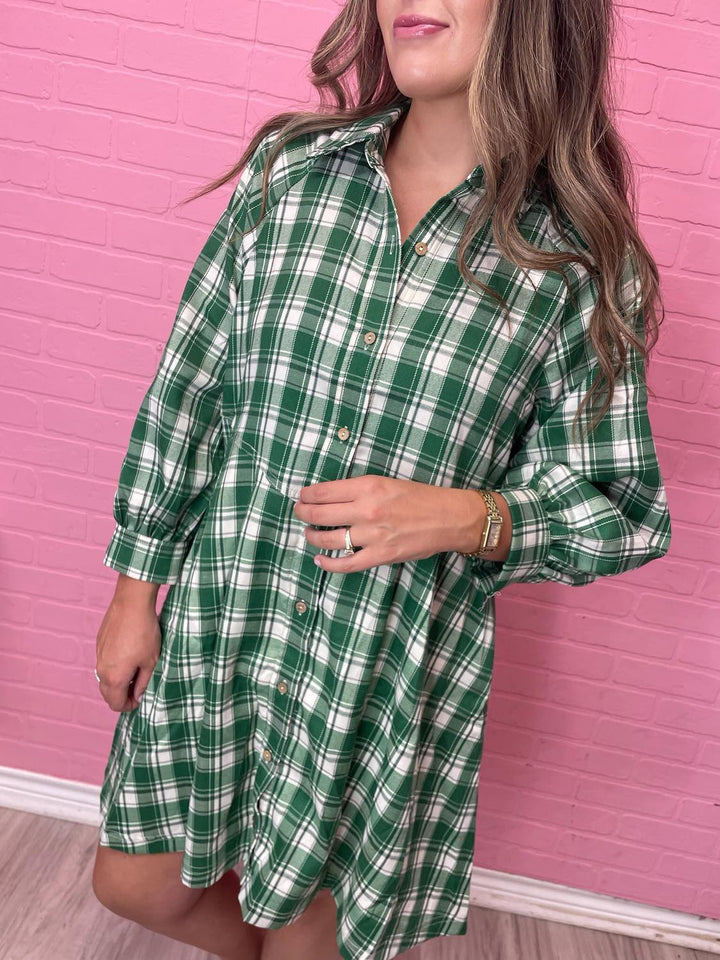 My Grass Is Greener Plaid Dress
