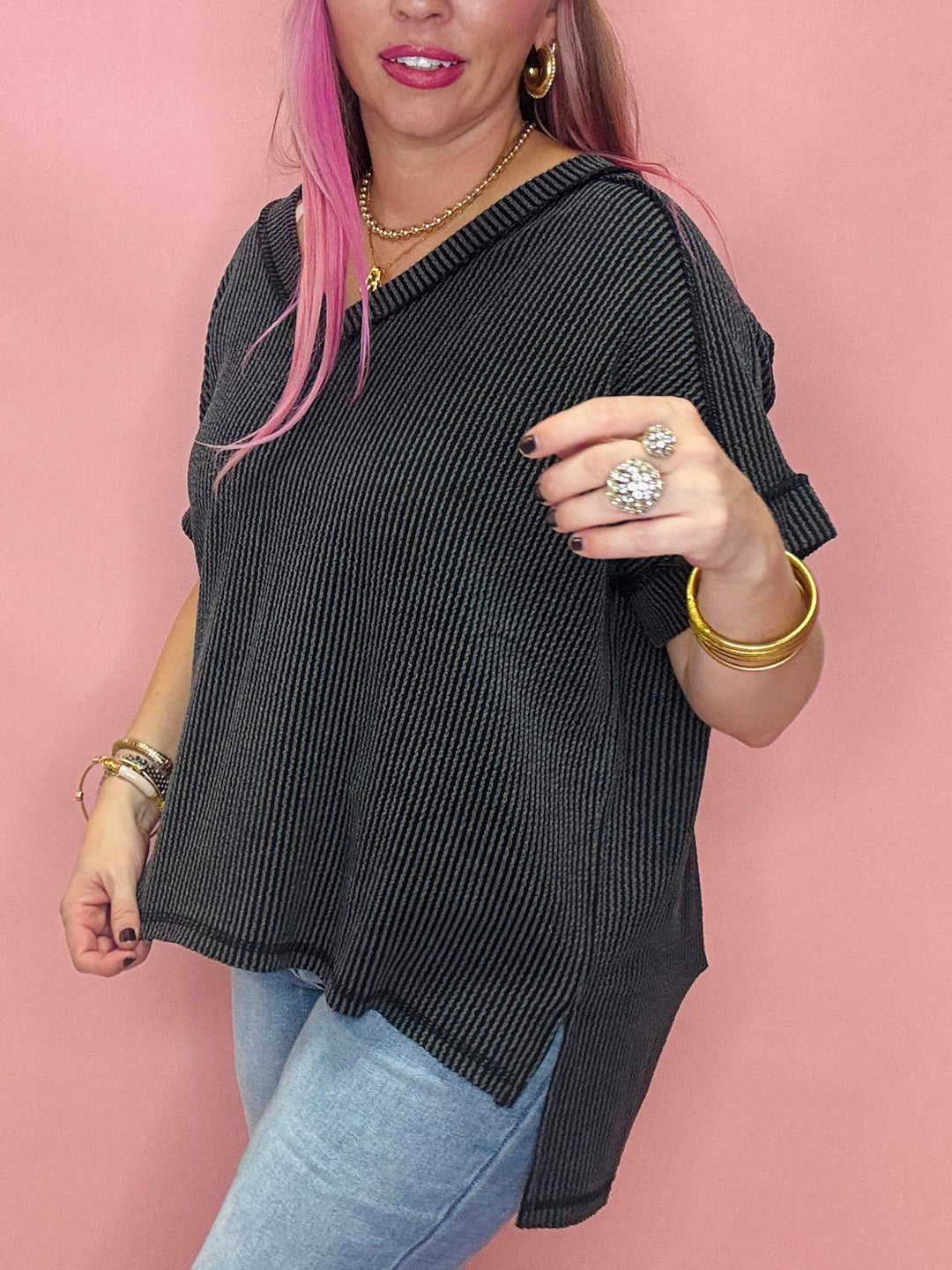 The Brittani Corded Hi-Low Top