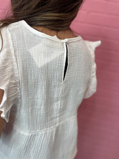 The Erica Ruffle Sleeve Top