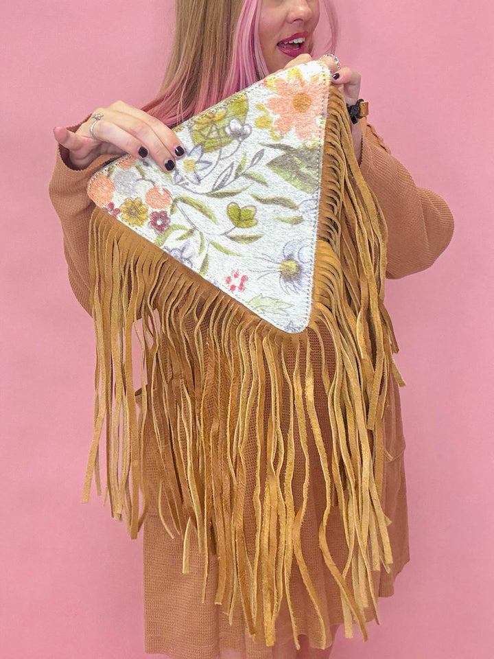 The Tri Leather Fringe Bag
