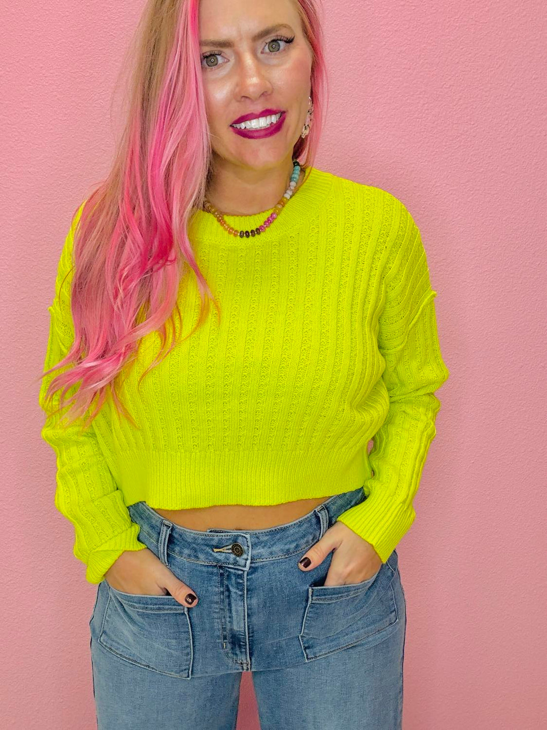 The Bethani Ribbed Crop Sweater