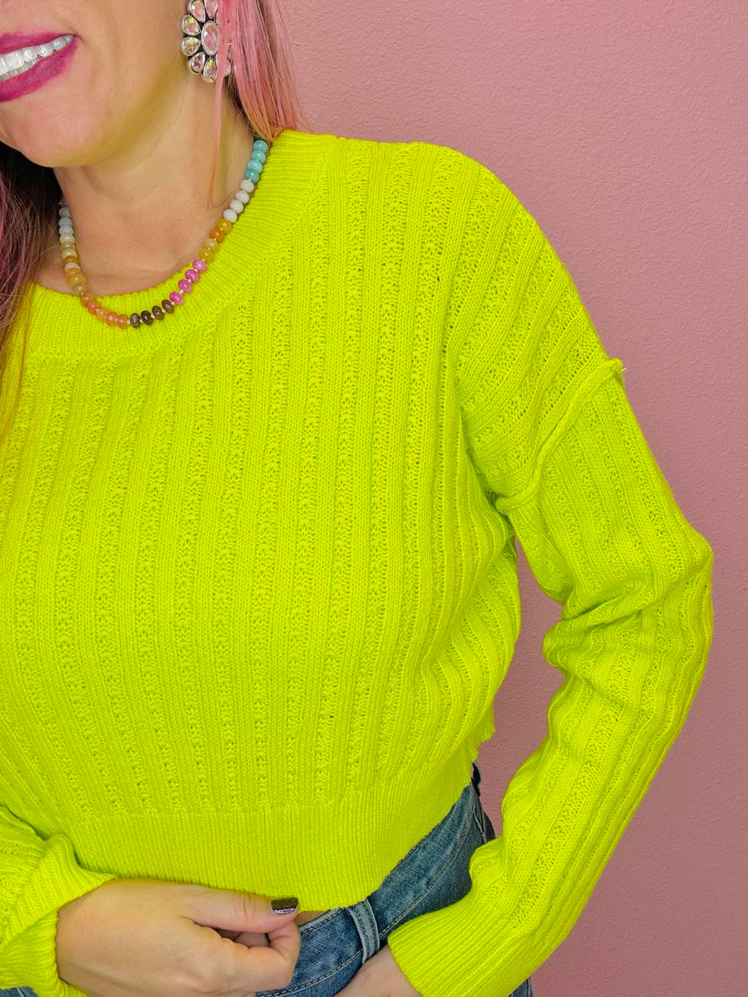 The Bethani Ribbed Crop Sweater