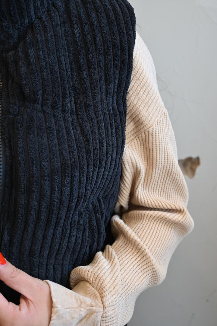 Ashlee Ribbed Puffer Vest