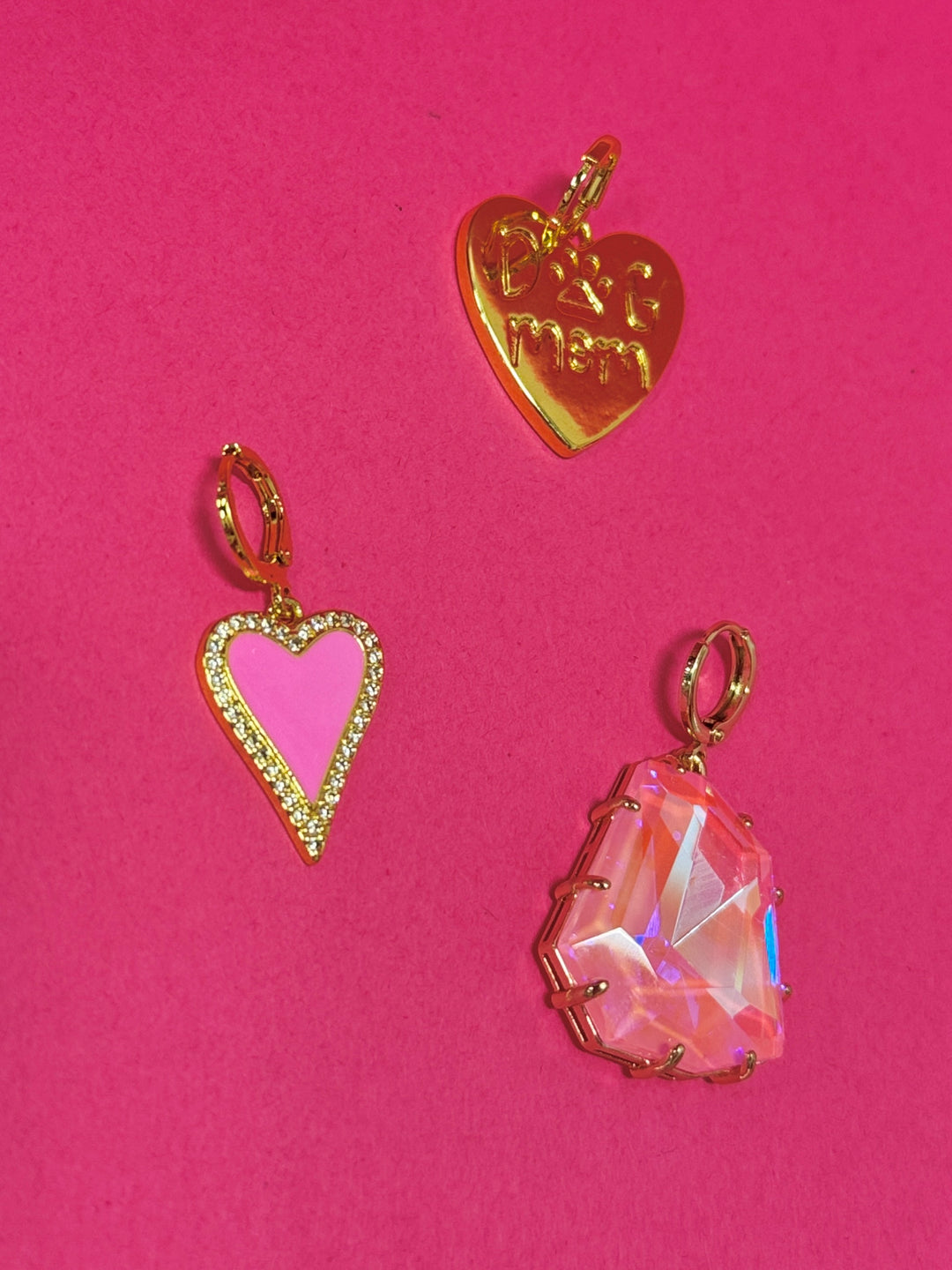 Neon Pink Stone Charm