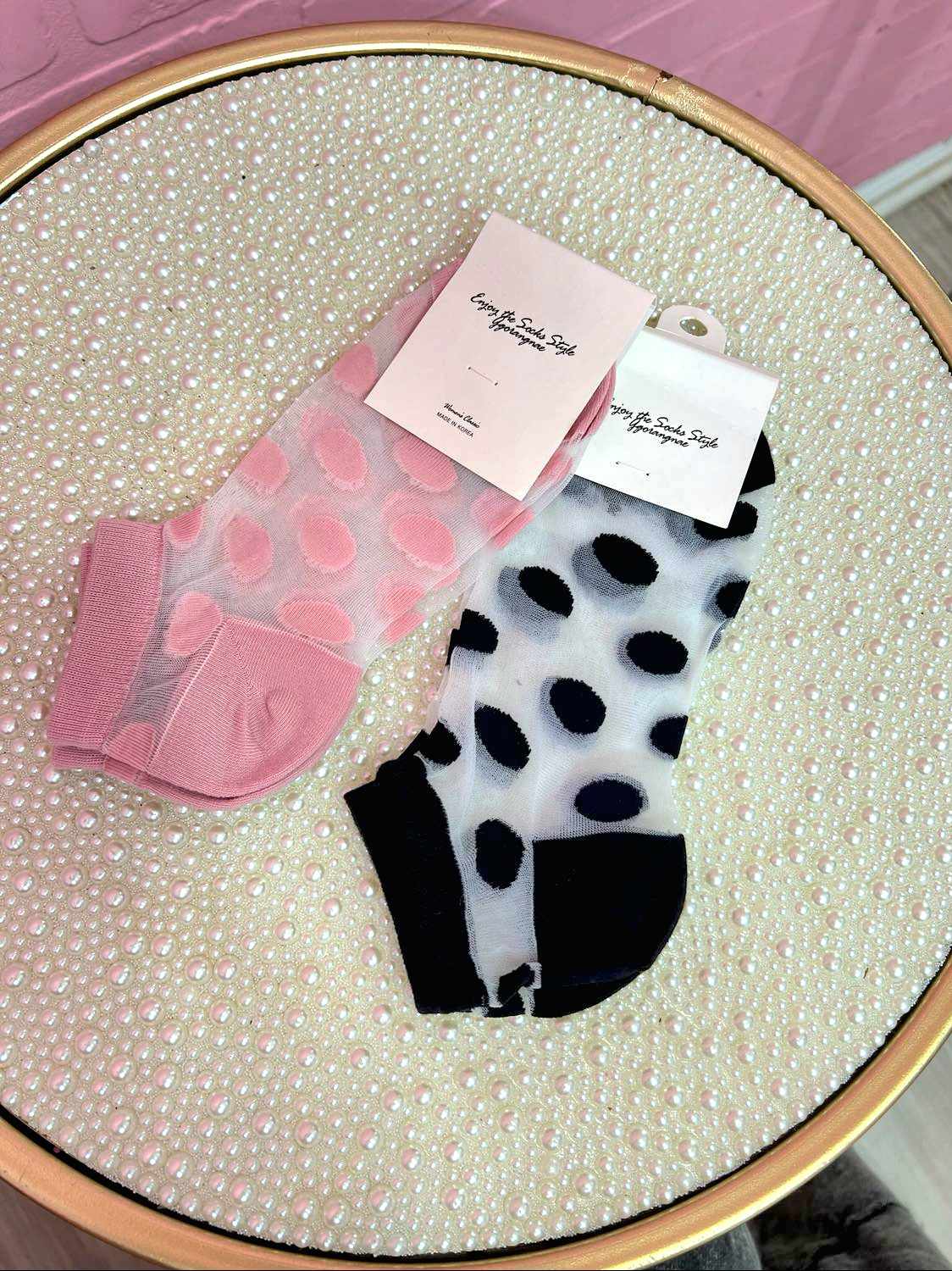 Sheer Polka Dot Socks