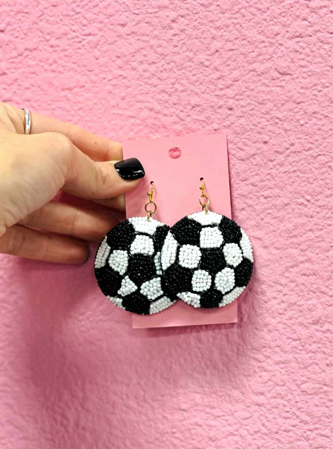 Beaded Soccer Earrings
