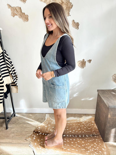 The Luna Denim Overall Dress