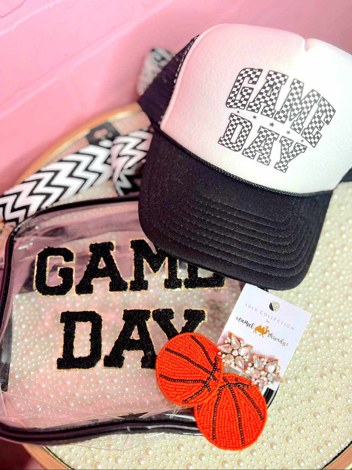 Basketball Beaded Earrings