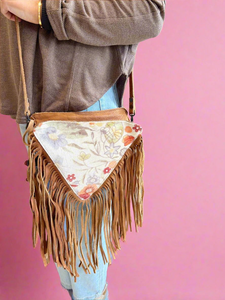 The Tri Leather Fringe Bag