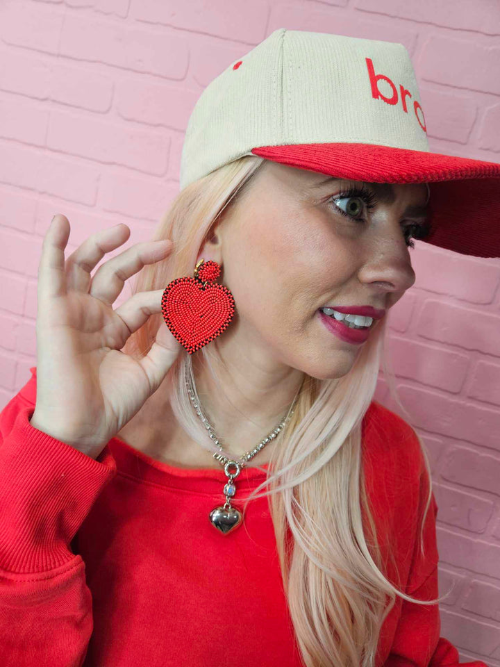 Heart Beaded Earrings