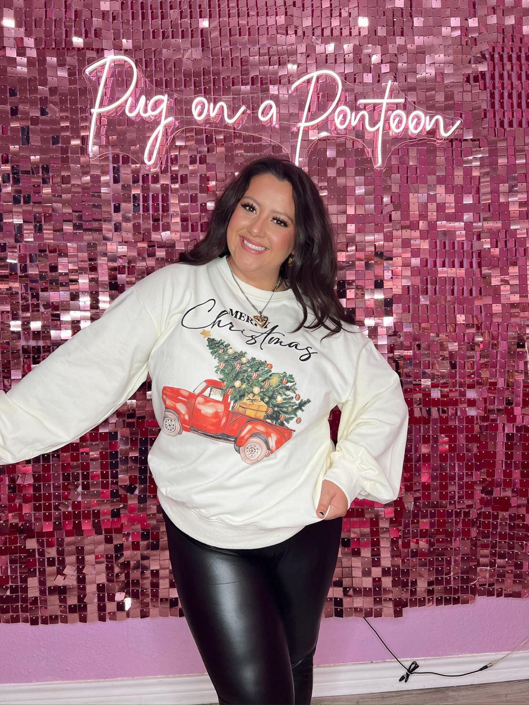 Merry Christmas Red Truck Sweater