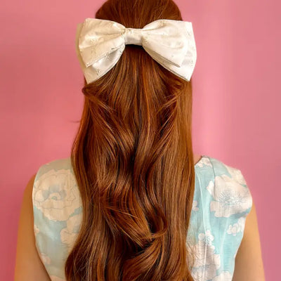 White Eyelet Hair Bow