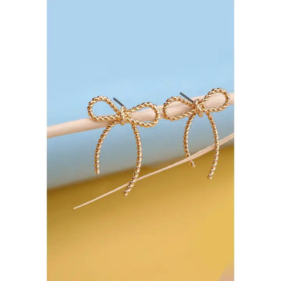 Rope Bow Design Stud Earrings