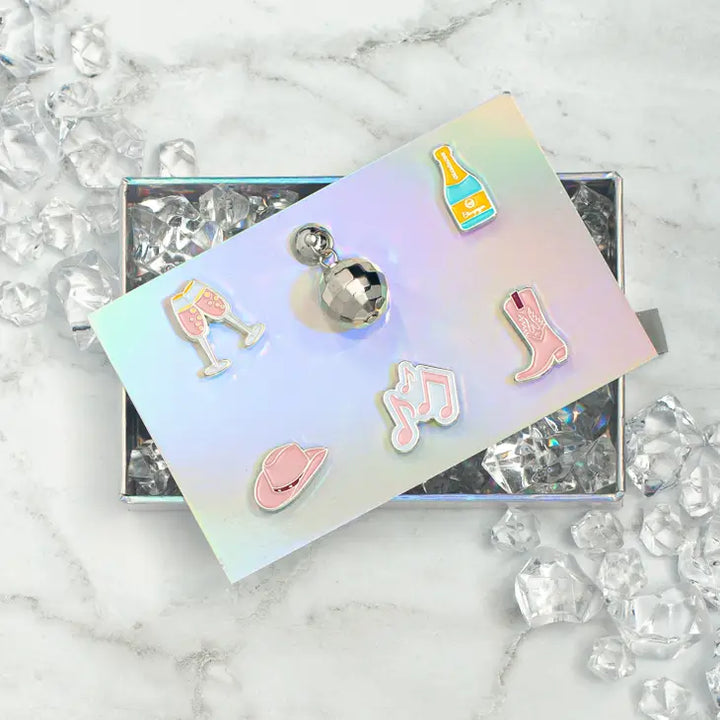 Disco Cowgirl Cheers Wineglass Charms