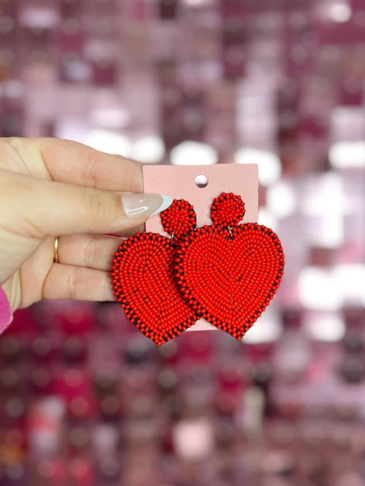 Heart Beaded Earrings