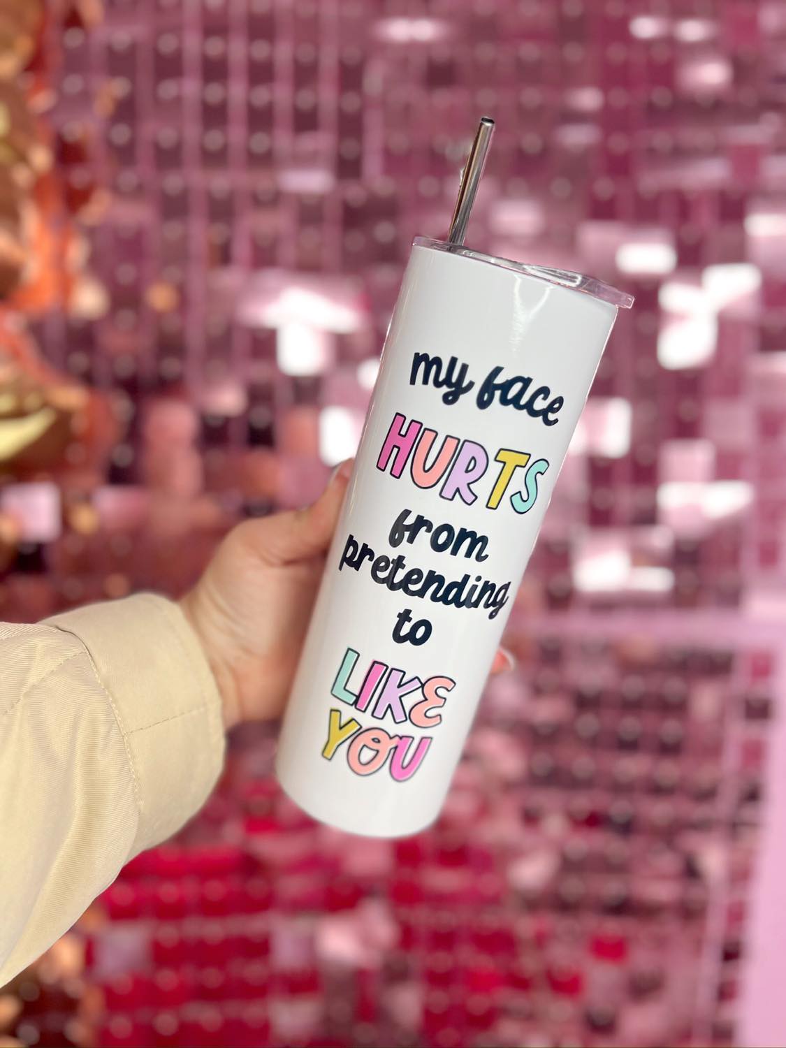 My Face Hurts Travel Tumbler